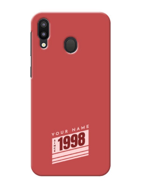 Custom Galaxy M20 Phone Back Covers: Red custom year of birth Design