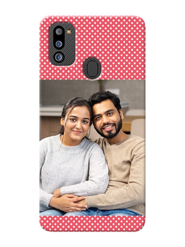Custom Galaxy M21 2021 Edition Custom Mobile Case with White Dotted Design