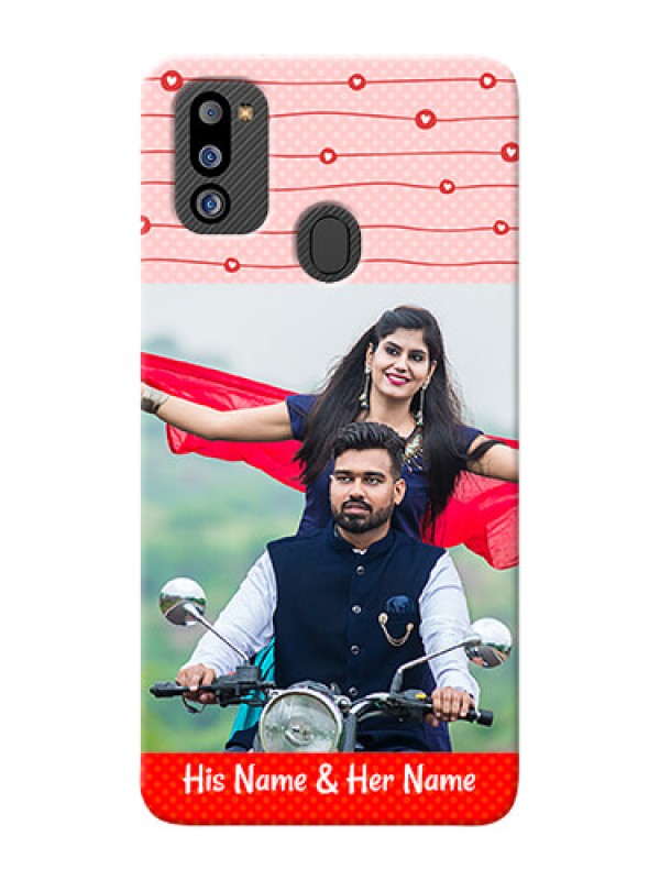 Custom Galaxy M21 2021 Edition Custom Phone Cases: Red Pattern Case Design