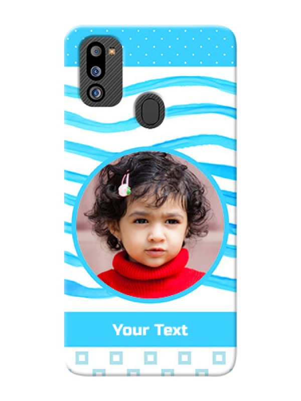 Custom Galaxy M21 2021 Edition phone back covers: Simple Blue Case Design