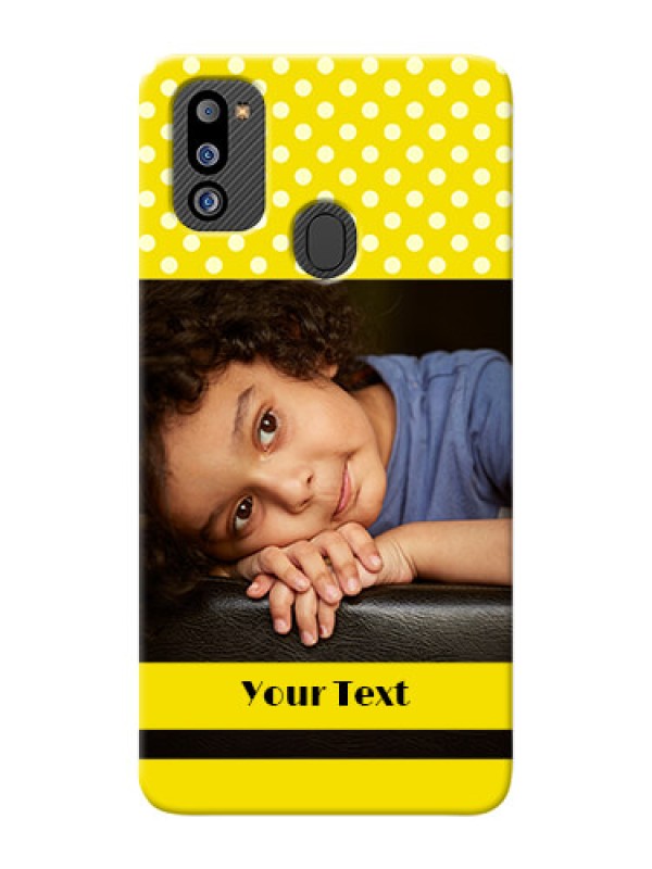 Custom Galaxy M21 2021 Edition Custom Mobile Covers: Bright Yellow Case Design