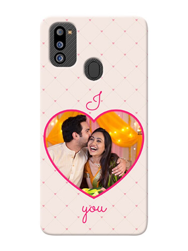 Custom Galaxy M21 2021 Edition Personalized Mobile Covers: Heart Shape Design