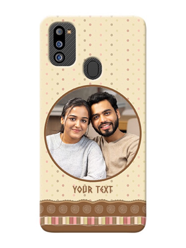 Custom Galaxy M21 2021 Edition Mobile Cases: Brown Dotted Mobile Case Design