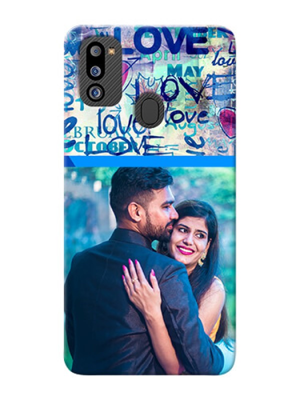 Custom Galaxy M21 2021 Edition Mobile Covers Online: Colorful Love Design