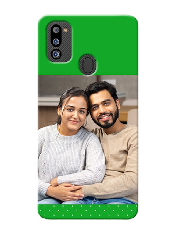 Custom Galaxy M21 2021 Edition Personalised mobile covers: Green Pattern Design