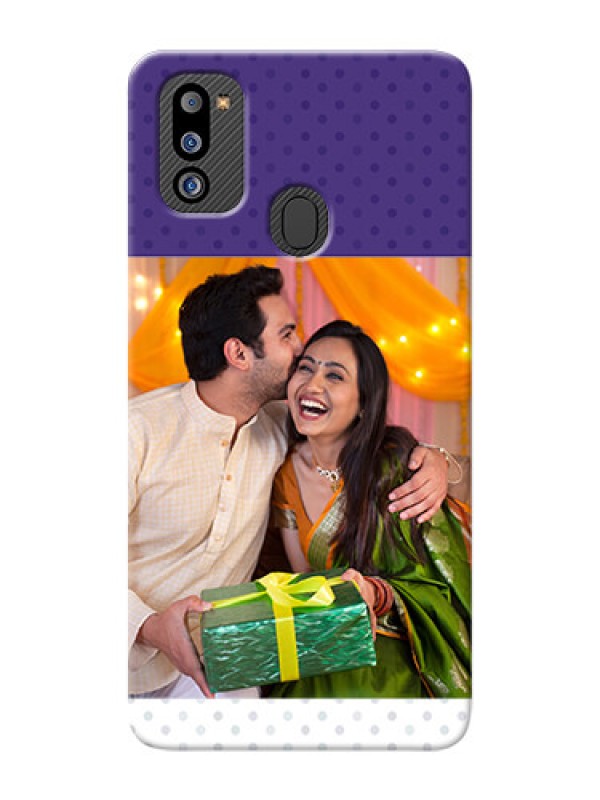 Custom Galaxy M21 2021 Edition mobile phone cases: Violet Pattern Design