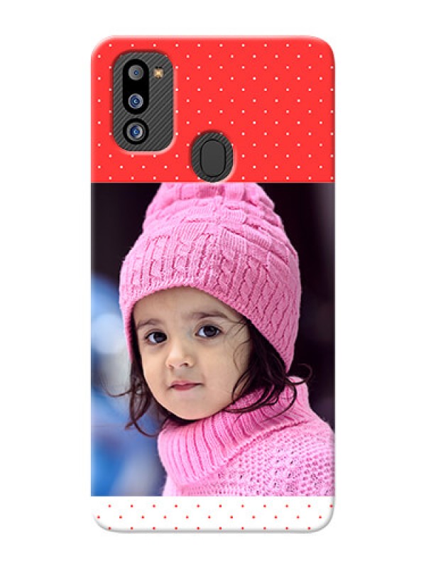 Custom Galaxy M21 2021 Edition personalised phone covers: Red Pattern Design