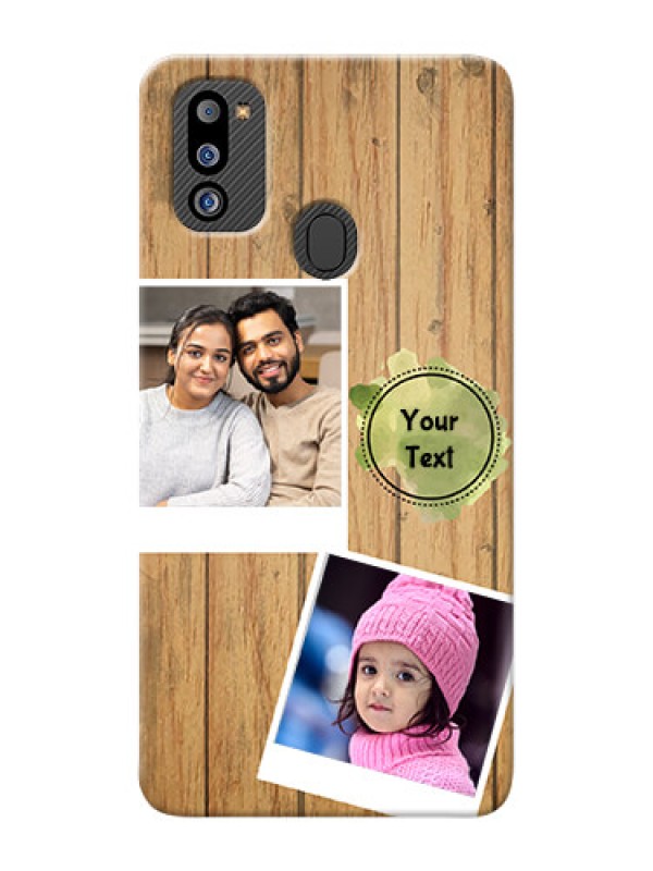 Custom Galaxy M21 2021 Edition Custom Mobile Phone Covers: Wooden Texture Design