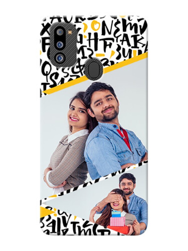 Custom Galaxy M21 2021 Edition Phone Back Covers: Letters Pattern Design