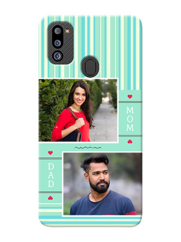 Custom Galaxy M21 2021 Edition custom mobile phone covers: Mom & Dad Pic Design
