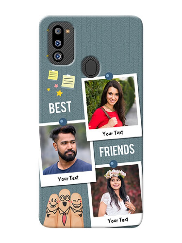 Custom Galaxy M21 2021 Edition Mobile Cases: Sticky Frames and Friendship Design