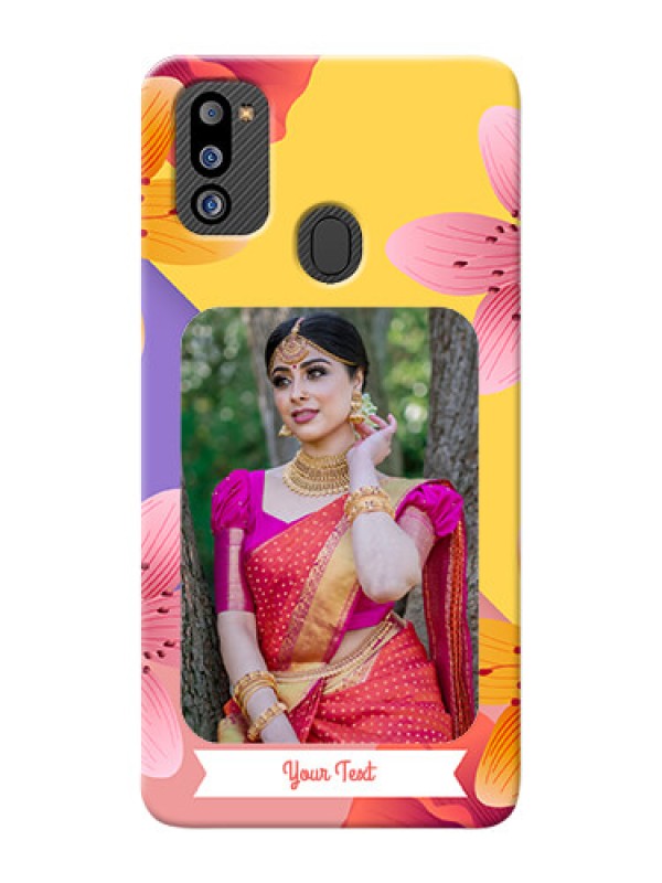 Custom Galaxy M21 2021 Edition Mobile Covers: 3 Image With Vintage Floral Design