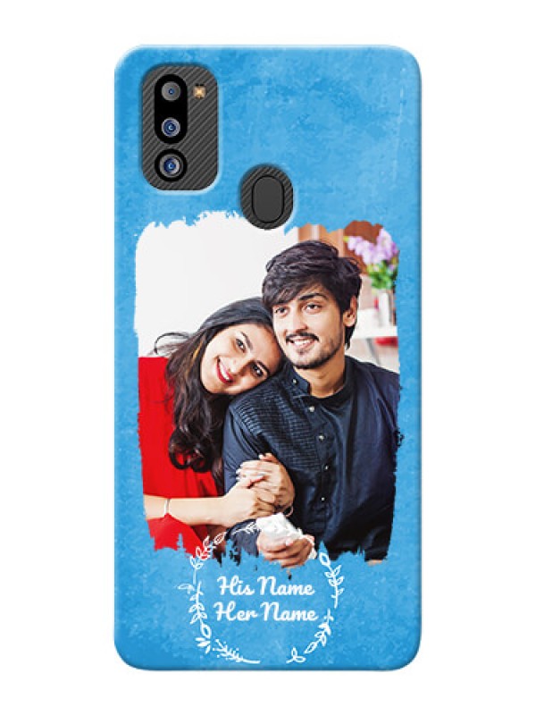 Custom Galaxy M21 2021 Edition custom mobile cases: Blue Color Vintage Design