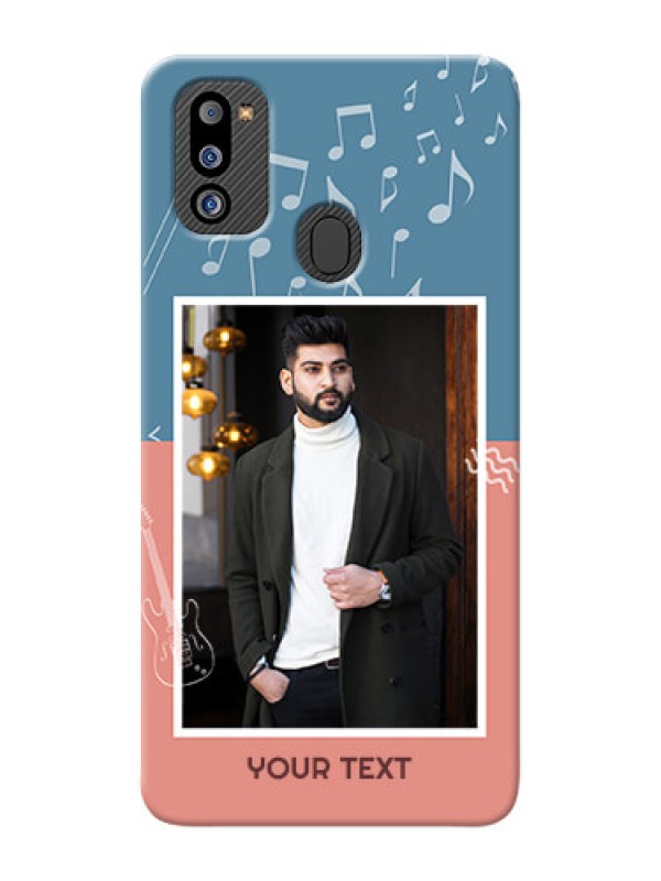 Custom Galaxy M21 2021 Edition Phone Back Covers with Color Musical Note Design