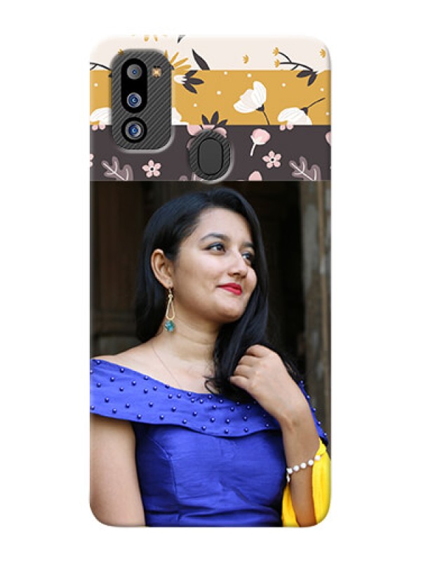 Custom Galaxy M21 2021 Edition mobile cases online: Stylish Floral Design
