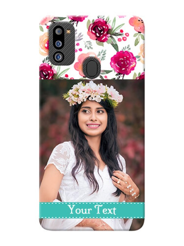 Custom Galaxy M21 2021 Edition Personalized Mobile Cases: Watercolor Floral Design