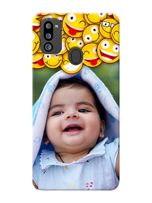 Custom Galaxy M21 2021 Edition Custom Phone Cases with Smiley Emoji Design