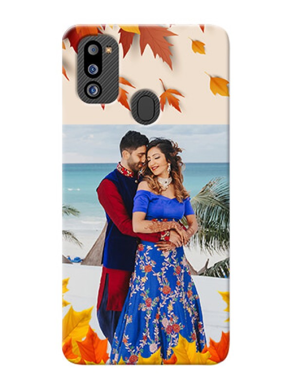 Custom Galaxy M21 2021 Edition Mobile Phone Cases: Autumn Maple Leaves Design