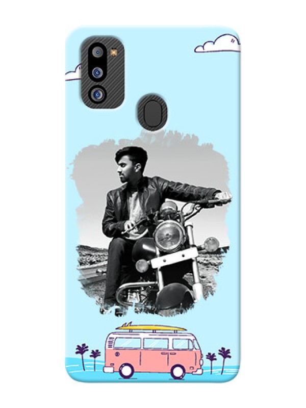 Custom Galaxy M21 2021 Edition Mobile Covers Online: Travel & Adventure Design