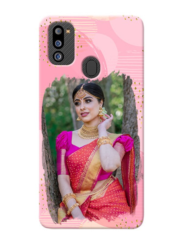 Custom Galaxy M21 2021 Edition Phone Covers for Girls: Gold Glitter Splash Design