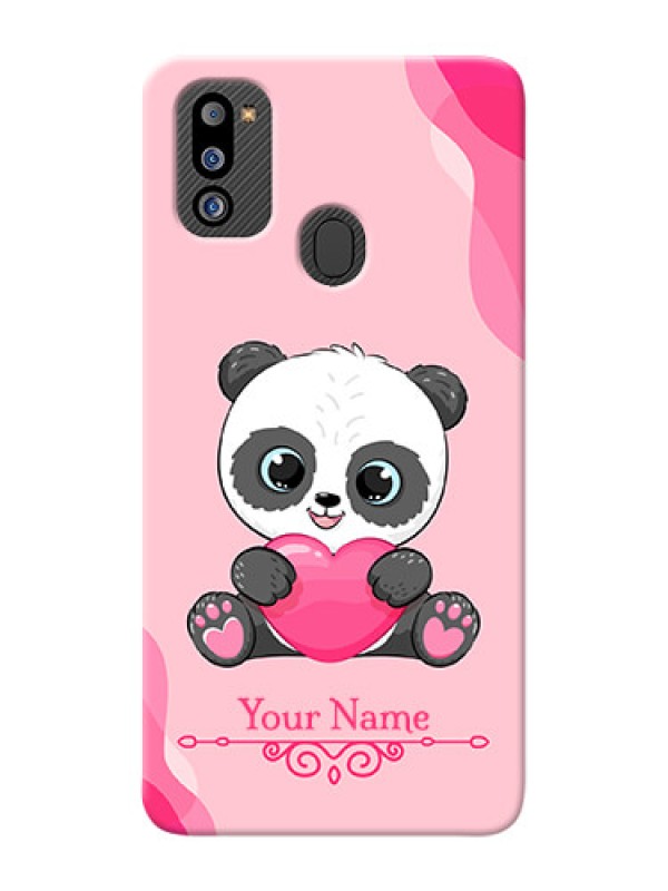 Custom Galaxy M21 2021 Mobile Back Covers: Cute Panda Design