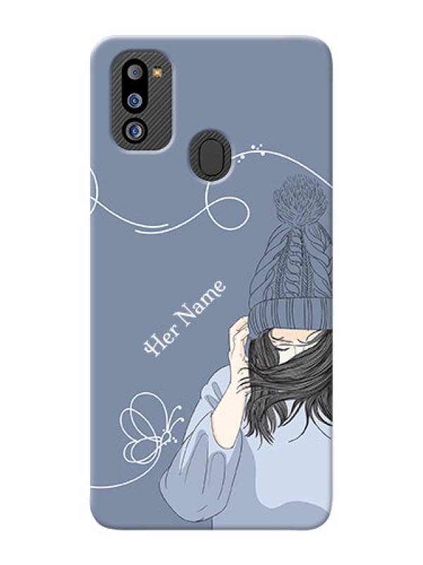 Custom Galaxy M21 2021 Custom Mobile Case with Girl in winter outfit Design