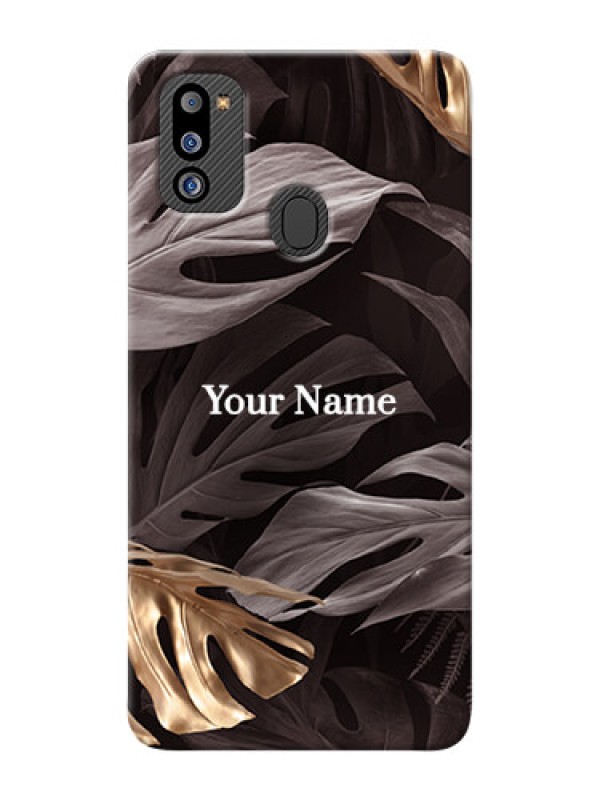 Custom Galaxy M21 2021 Mobile Back Covers: Wild Leaves digital paint Design