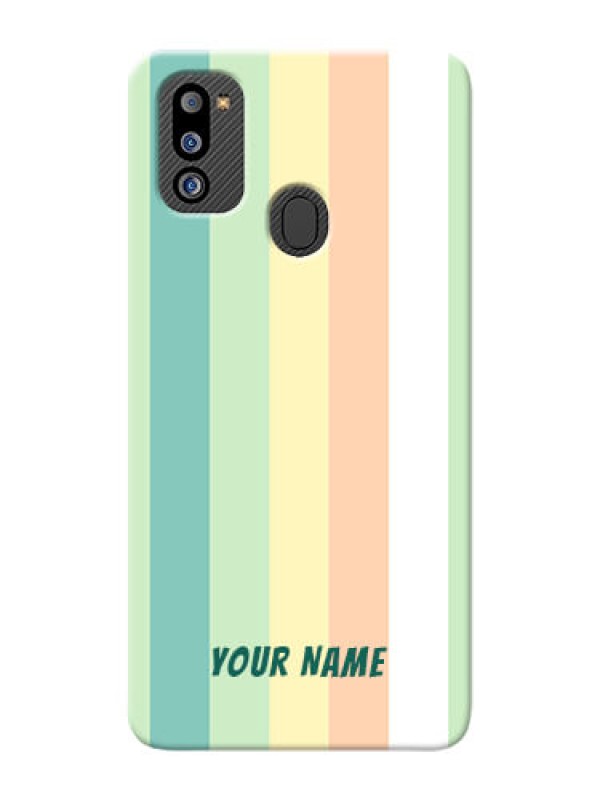 Custom Galaxy M21 2021 Back Covers: Multi-colour Stripes Design