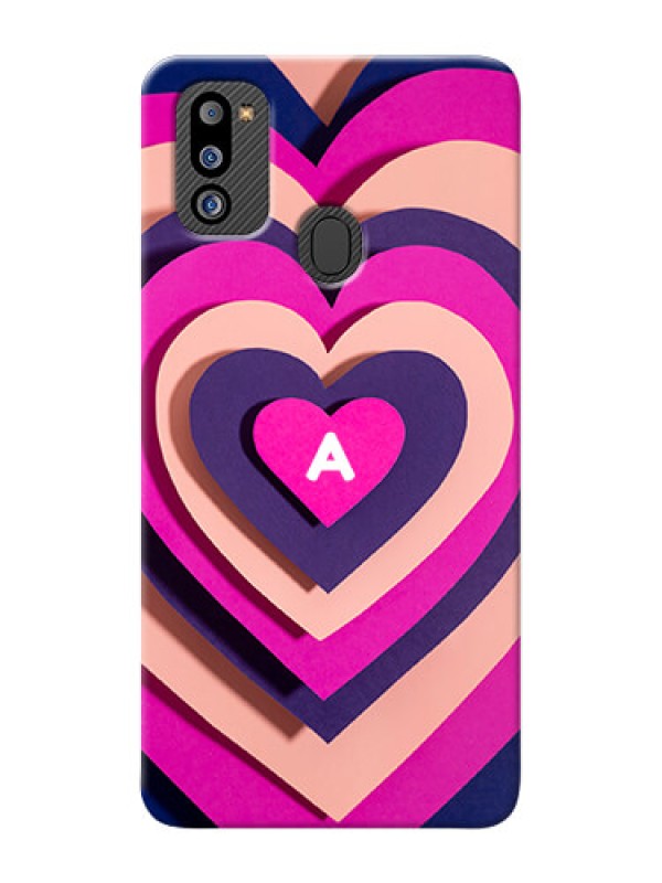 Custom Galaxy M21 2021 Custom Mobile Case with Cute Heart Pattern Design