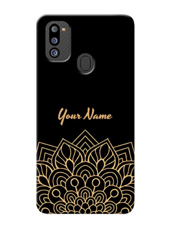 Custom Galaxy M21 2021 Back Covers: Golden mandala Design