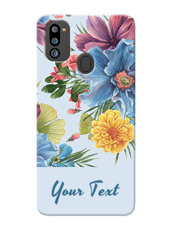 Custom Galaxy M21 2021 Custom Phone Cases: Stunning Watercolored Flowers Painting Design