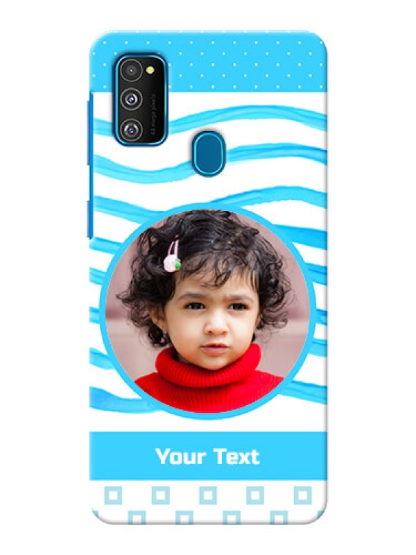 Custom Galaxy M21 phone back covers: Simple Blue Case Design