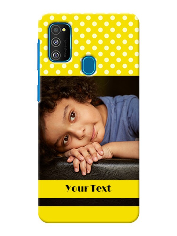 Custom Galaxy M21 Custom Mobile Covers: Bright Yellow Case Design