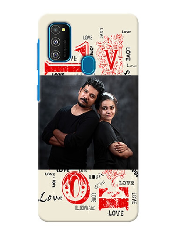 Custom Galaxy M21 mobile cases online: Trendy Love Design Case