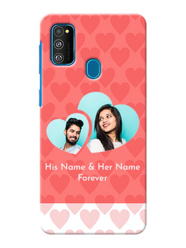 Custom Galaxy M21 personalized phone covers: Couple Pic Upload Design