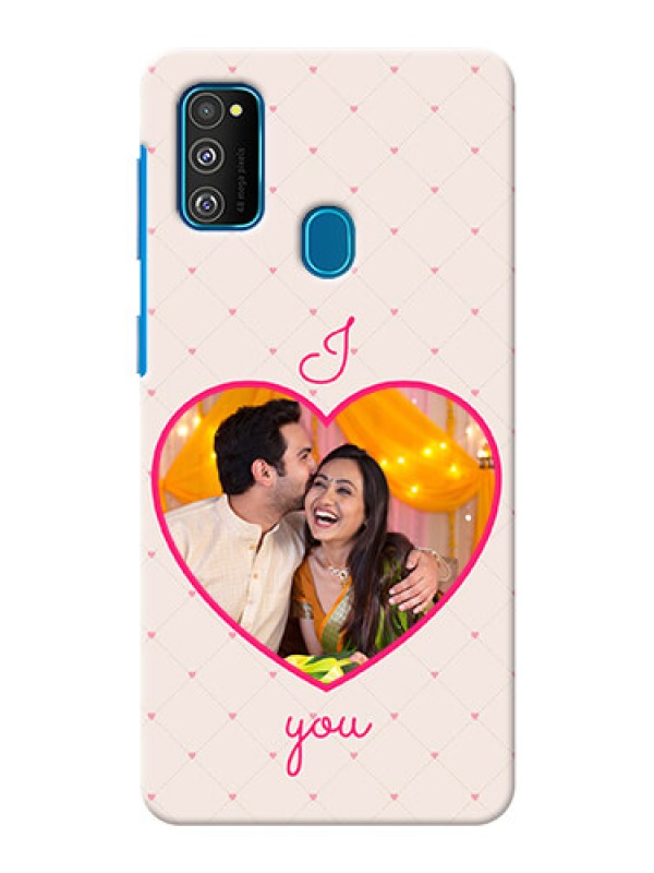 Custom Galaxy M21 Personalized Mobile Covers: Heart Shape Design