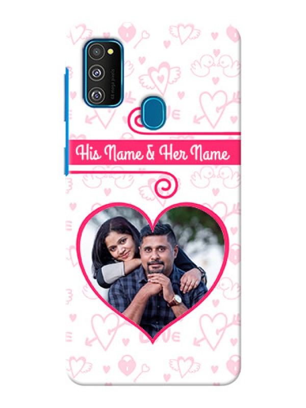 Custom Galaxy M21 Personalized Phone Cases: Heart Shape Love Design