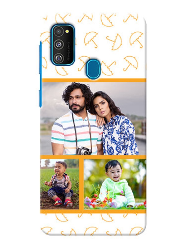 Custom Galaxy M21 Personalised Phone Cases: Yellow Pattern Design