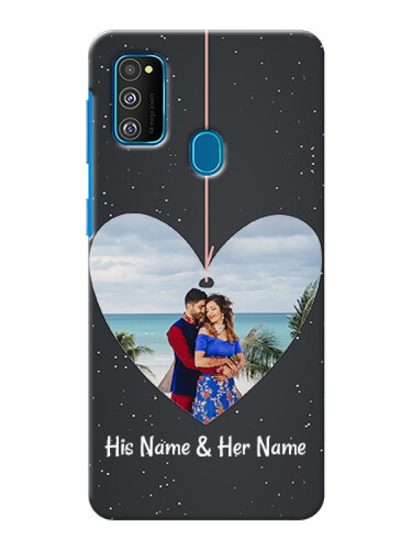 Custom Galaxy M21 custom phone cases: Hanging Heart Design