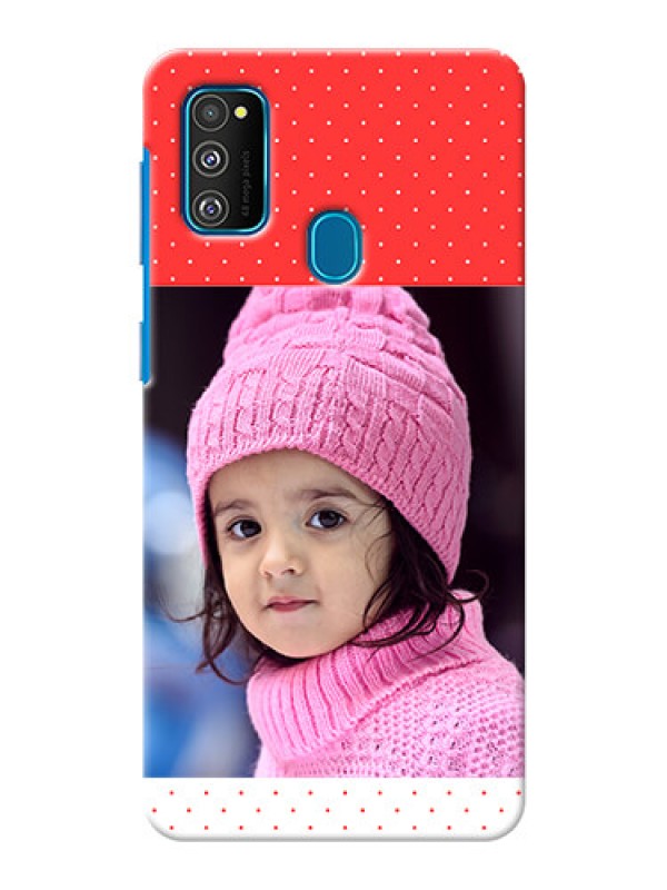 Custom Galaxy M21 personalised phone covers: Red Pattern Design