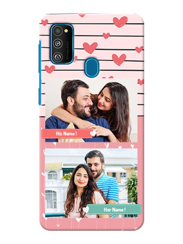 Custom Galaxy M21 custom mobile covers: Photo with Heart Design