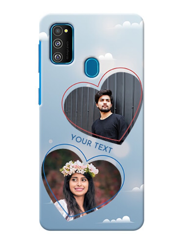 Custom Galaxy M21 Phone Cases: Blue Color Couple Design 