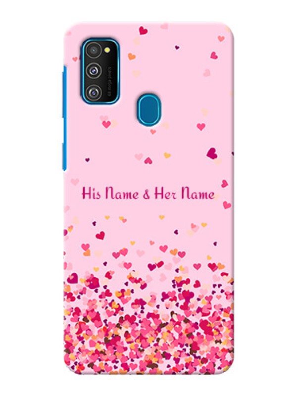 Custom Galaxy M21 Phone Back Covers: Floating Hearts Design
