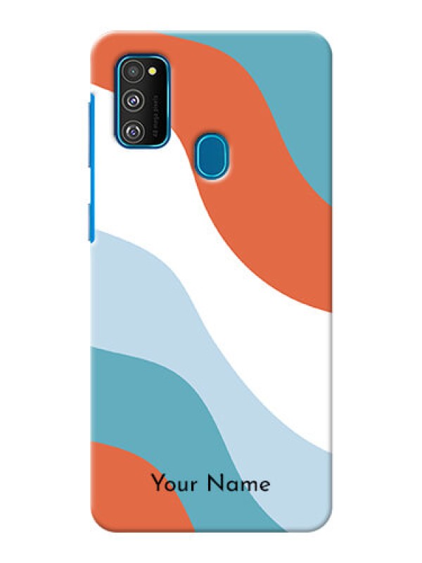 Custom Galaxy M21 Mobile Back Covers: coloured Waves Design