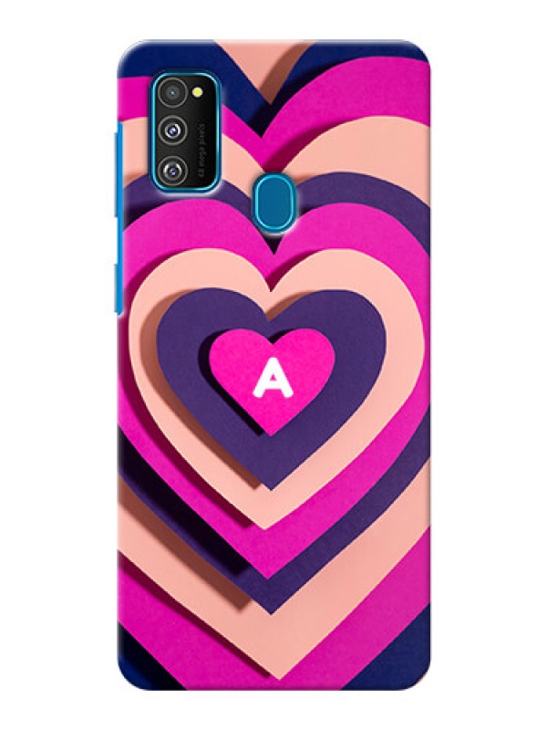 Custom Galaxy M21 Custom Mobile Case with Cute Heart Pattern Design