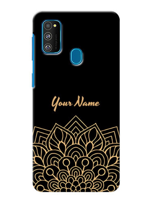 Custom Galaxy M21 Back Covers: Golden mandala Design