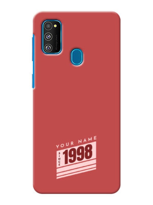 Custom Galaxy M21 Phone Back Covers: Red custom year of birth Design