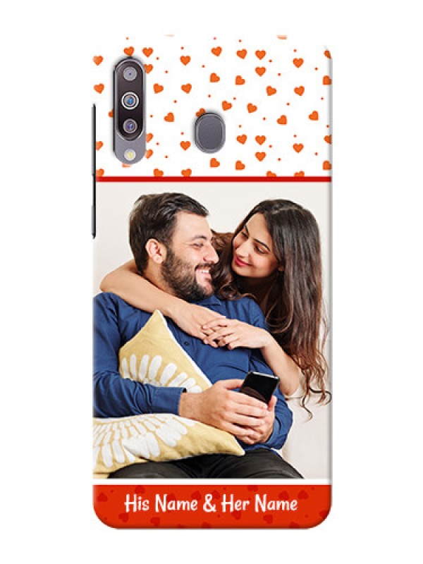 Custom Galaxy M30Phone Back Covers: Orange Love Symbol Design