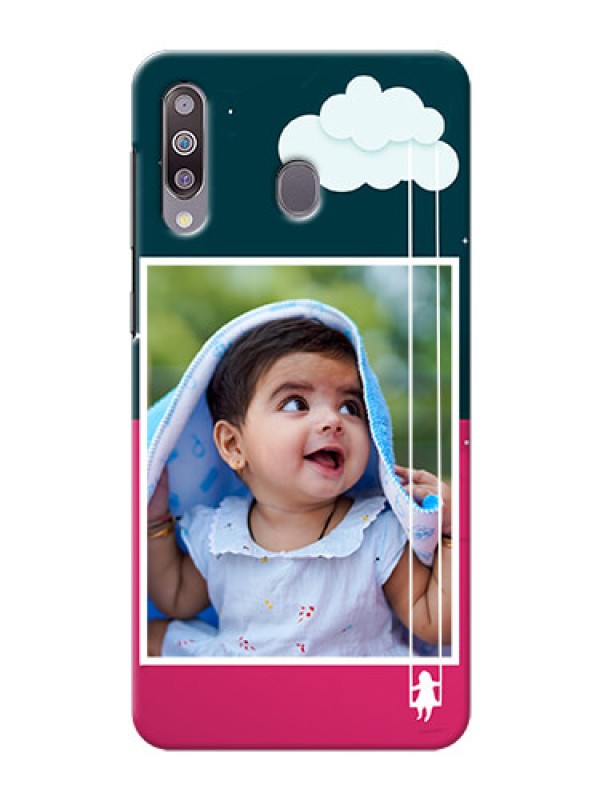 Custom Galaxy M30custom phone covers: Cute Girl with Cloud Design