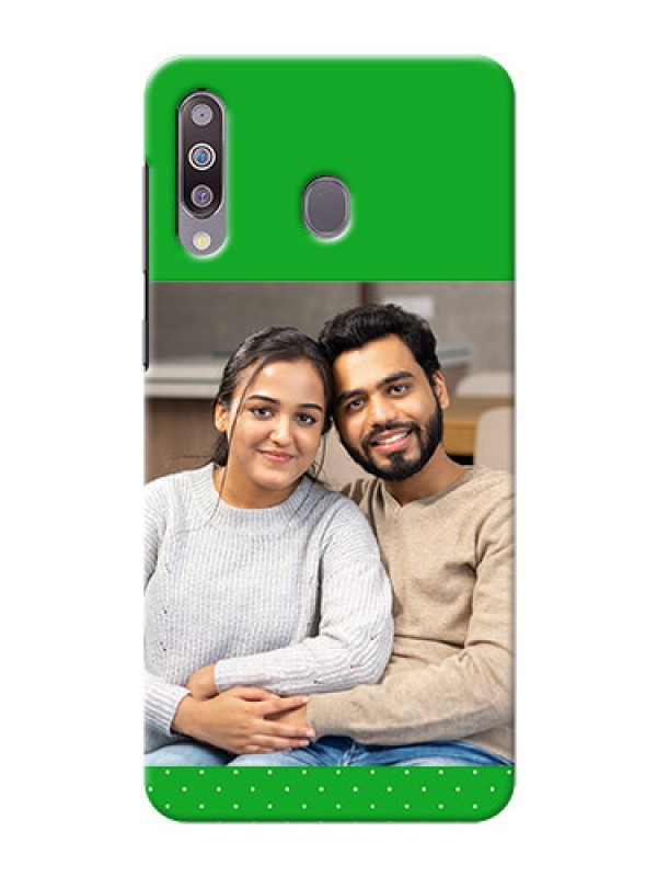 Custom Galaxy M30Personalised mobile covers: Green Pattern Design